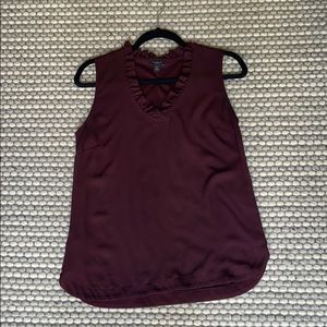 Ann Taylor ruffle collar sleeveless blouse